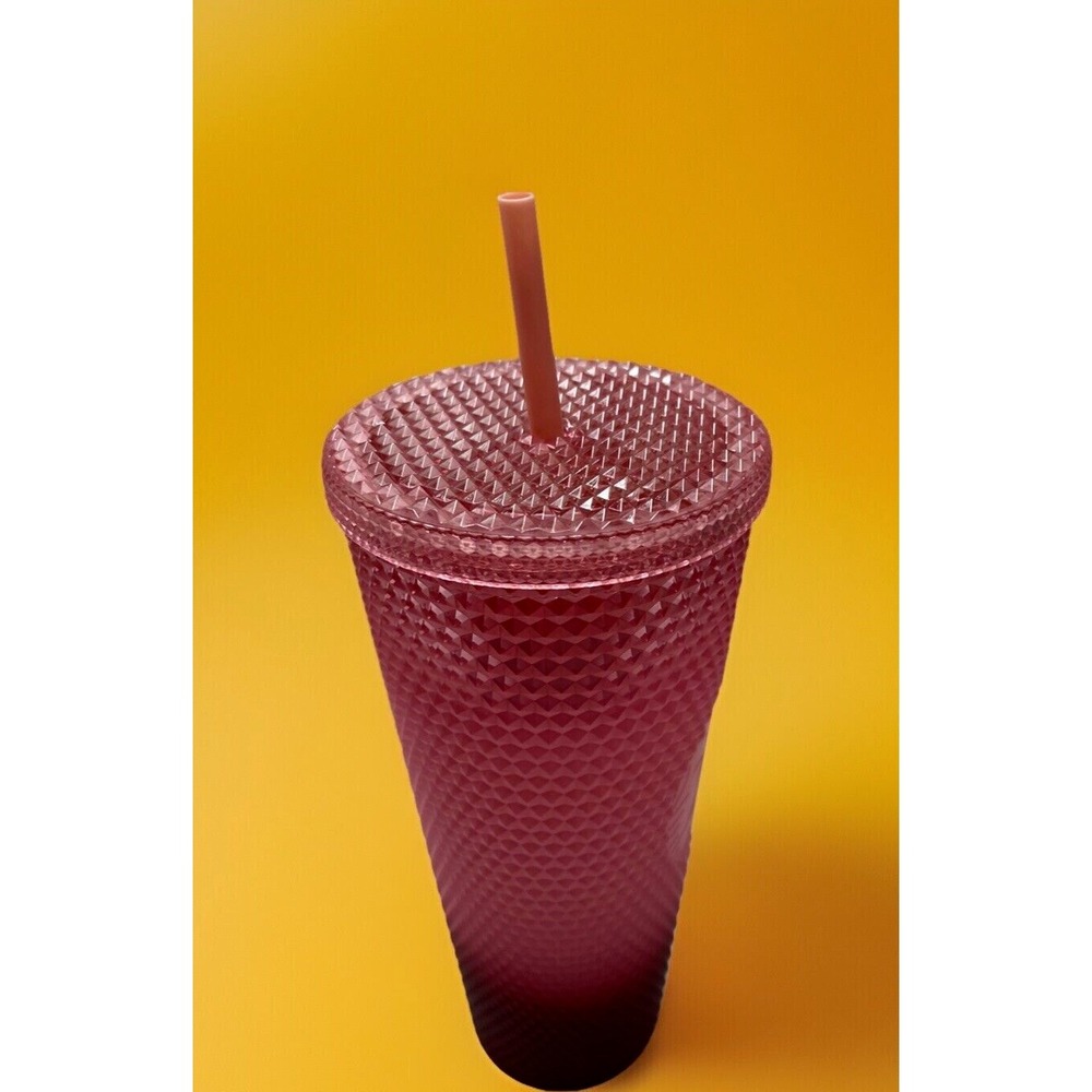 Starbucks 2022 Tumbler Cup Blush Pink Waxberry Ombre Gradient Studded 24oz Venti - Picture 3 of 10